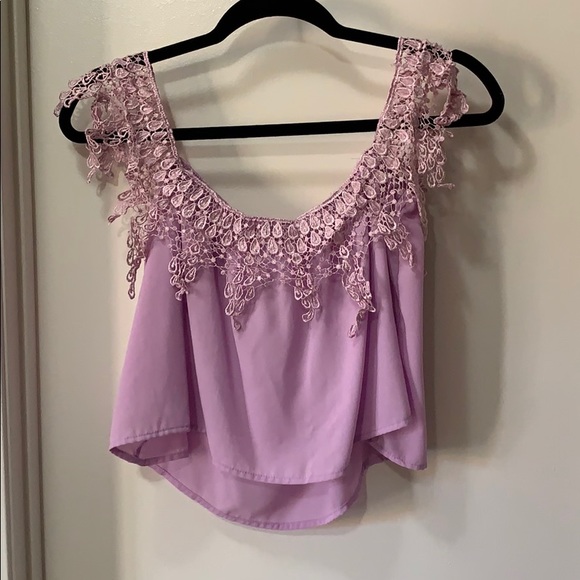 Tobi Lace off the shoulder top - Picture 2 of 3